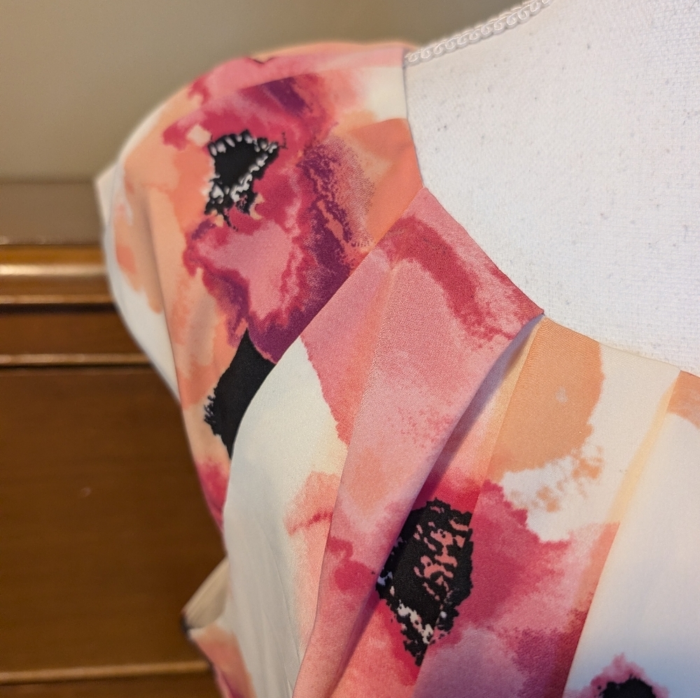 Women’s Apt 9 Sleeveless Floral Romantic Fitted Dress SZ16 - Picture 4 of 14
